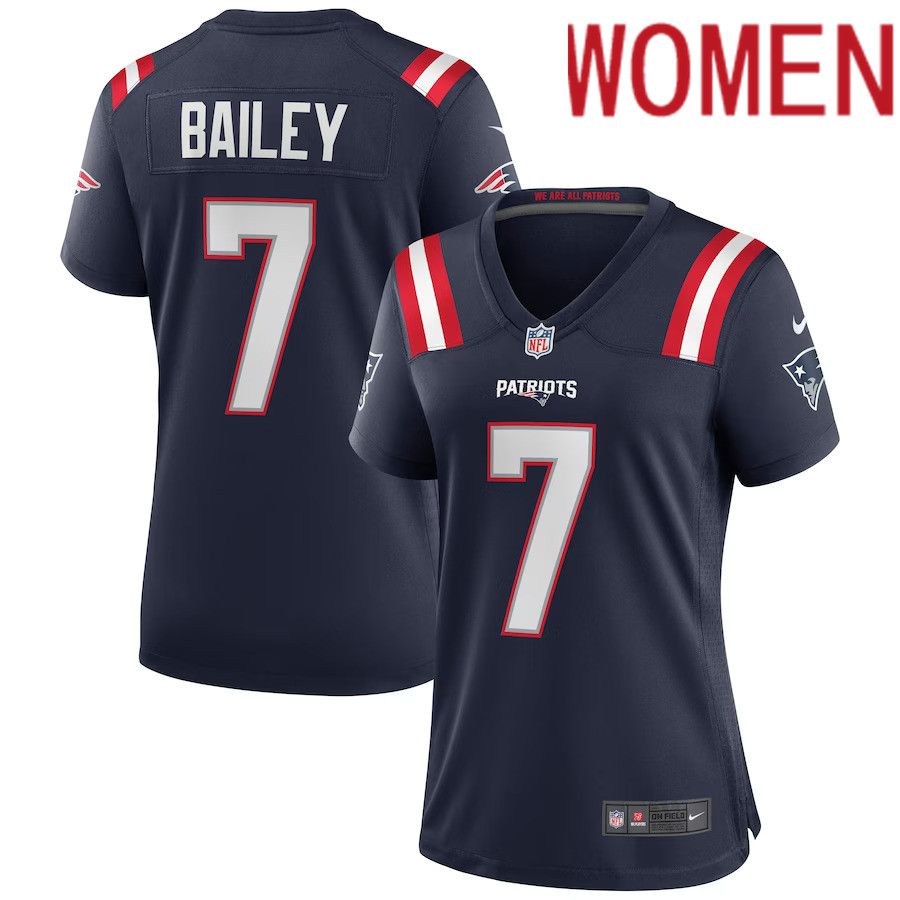 Women New England Patriots #7 Jake Bailey Nike Navy Game NFL Jersey